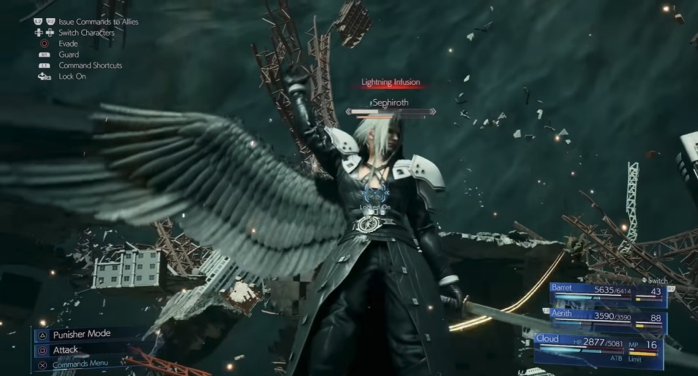 picture of Sephiroth infusing himself with magic